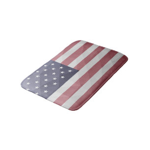 USA flag Red White Blue America Geometric Mesh Bath Mat