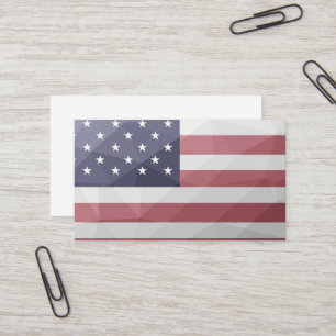 USA flag Red White Blue America Geometric Mesh Business Card