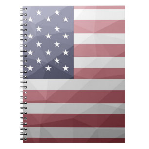 USA flag Red White Blue America Geometric Mesh Notebook