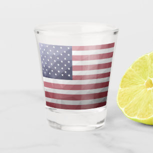 USA flag Red White Blue America Geometric Mesh Shot Glass