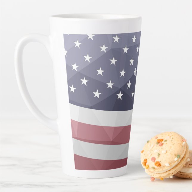 USA flag Red White Blue America Geometry latte Latte Mug (In Situ)