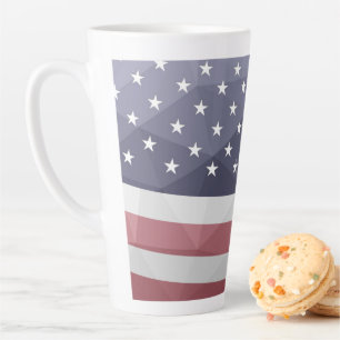 USA flag Red White Blue America Geometry latte Mug