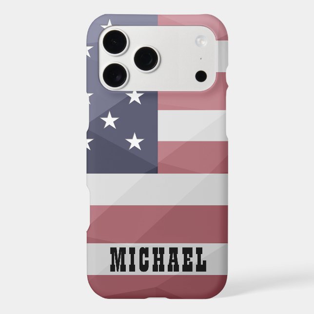 USA flag Red White Blue Geometric Mesh Monogram (Back)