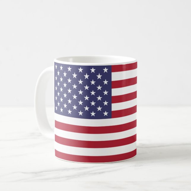 USA flag red white blue mug  (Front Left)