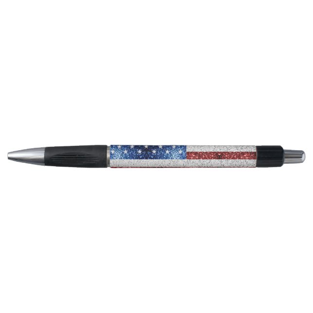 USA flag red white blue sparkles glitters (Front)
