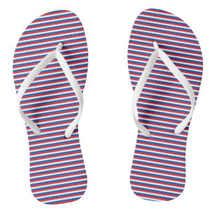 USA Flag Red, White, Blue Stripes Jandals