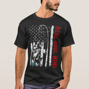 Usa Flag Reel Cool Mimi Fishing Fisher Fisherman T-Shirt