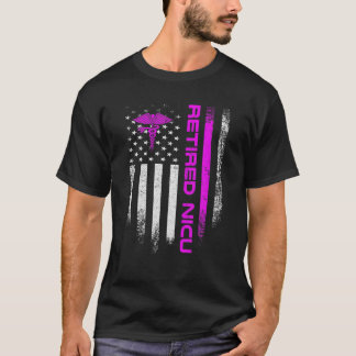 USA Flag Retired NICU Nurse Neonatal Intensive Car T-Shirt