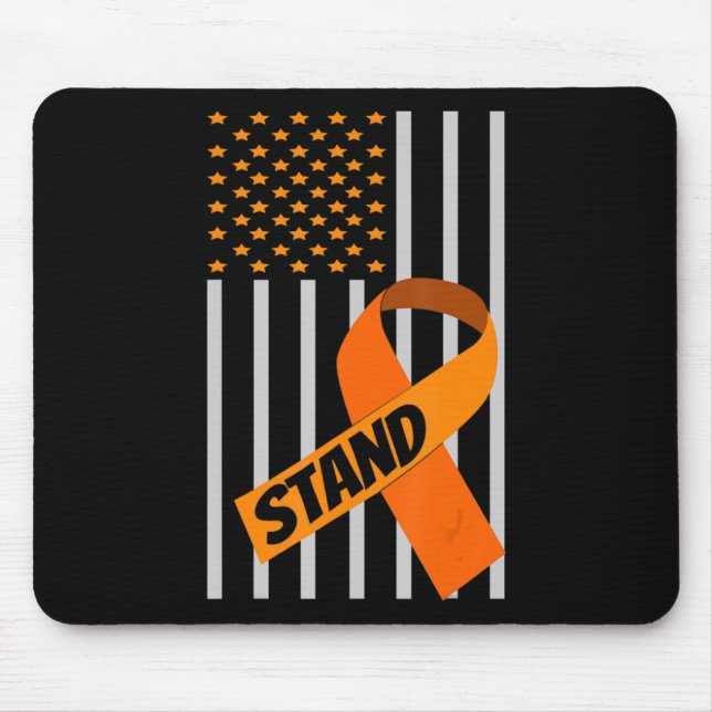 USA Flag Ribbon Leukaemia Awareness  Family Suppor Mouse Pad (Front)