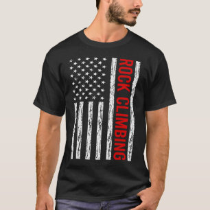 USA Flag Rock Climbing Climb Climber T-Shirt