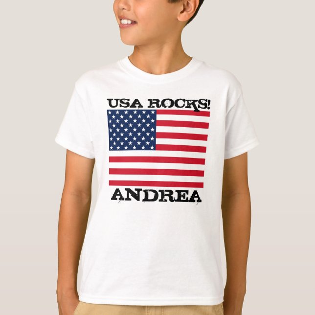 USA Flag Rocks T-Shirt (Front)