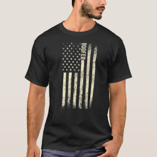Usa Flag Roofing Proud American Roofer T-Shirt