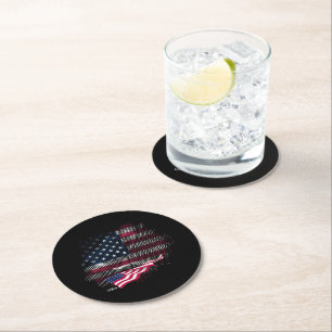 USA flag Round Paper Coaster