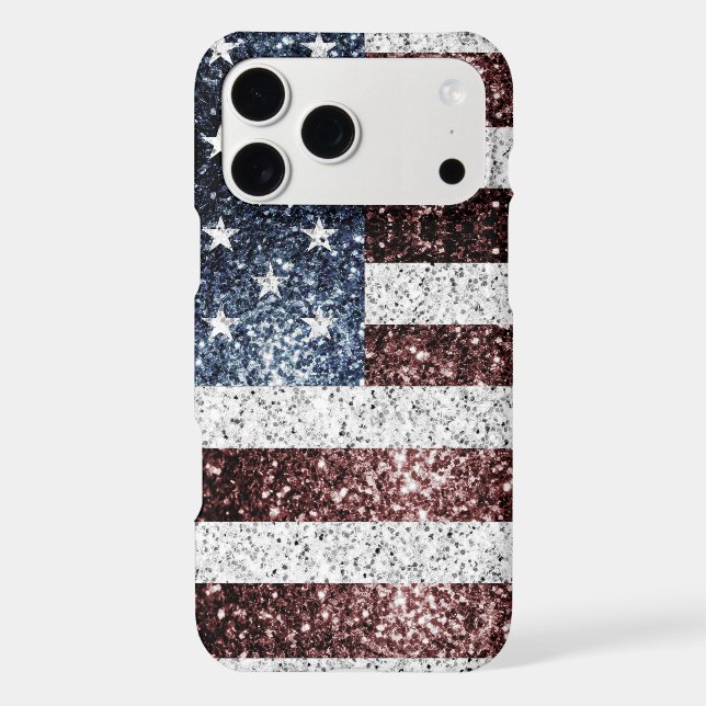 USA flag rustic red white blue sparkles glitters (Back)