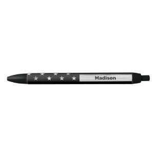 USA flag Rustic Wood Black White Patriotic America Ink Pen