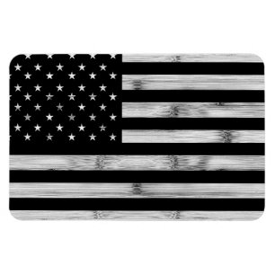 USA flag Rustic Wood Black White Patriotic America Magnet