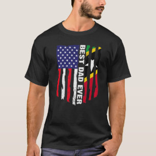 Usa Flag & Saint Kitts And Nevis Flag Best Dad Eve T-Shirt