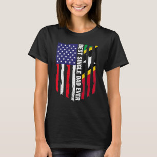 Usa Flag & Saint Kitts And Nevis Flag Best Single  T-Shirt