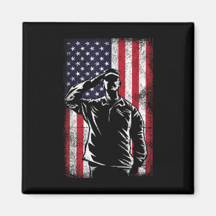 Usa Flag Salute Memorial Day Magnet