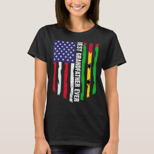 Usa Flag & Sao Tome And Principe Flag Best Grandfa T-Shirt