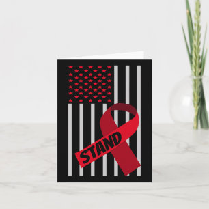 Usa Flag Scd Anaemia Burgundy Ribbon Sickle Cell A Card