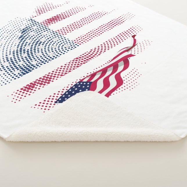 USA flag Sherpa Blanket (3/4)