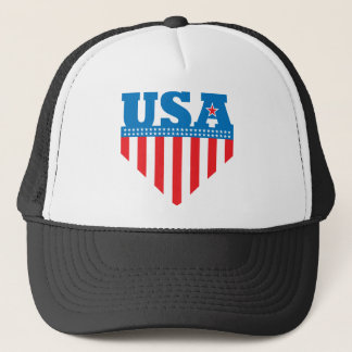 USA Flag Shield Trucker Hat