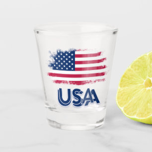 USA Flag Shot Glass