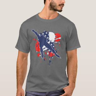 USA Flag Skater - American Ice Skating T-Shirt