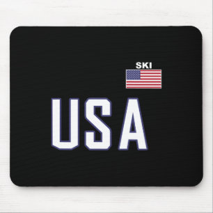 Usa Flag Skiing Team Cool Ski Equipment For Skier  Mouse Pad
