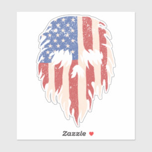 USA Flag Skull Beard Distressed Patriotic Design