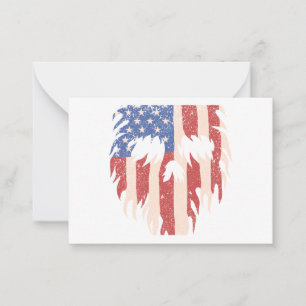 USA Flag Skull Beard Distressed Patriotic Design Card