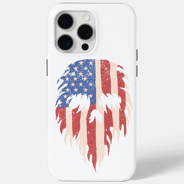 USA Flag Skull Beard | Distressed Patriotic Design Case-Mate iPhone Case (Back)