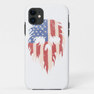 USA Flag Skull Beard Distressed Patriotic Design Case-Mate iPhone Case