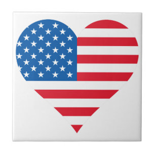 Usa Flag Small (4.25" x 4.25") Ceramic Photo Tile
