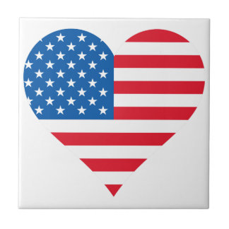 Usa Flag Small (4.25" x 4.25") Ceramic Photo Tile