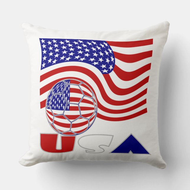 USA Flag Soccer Ball Cushion (Front)