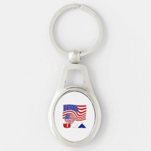 USA Flag Soccer Ball Key Ring