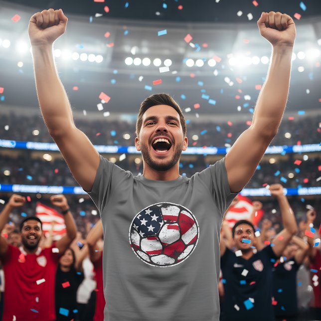 USA Flag Soccer Ball Patriotic American Football T-Shirt (USA Flag Soccer Ball design! Perfect patriotic shirt for American soccer fans & game day!)