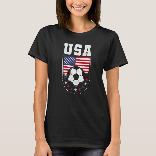 Usa Flag Soccer Fan T-Shirt (Front)