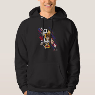 USA Flag Soccer Kids Playing Soccer Goal Dabbing Hoodie