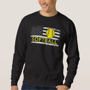 USA Flag Softball American Patriot US Flag Softbal Sweatshirt