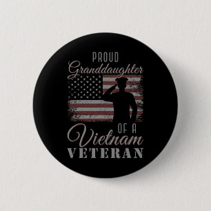 Usa Flag Soldier Proud Granddaughter Of A Vietnam 6 Cm Round Badge