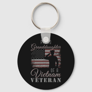 Usa Flag Soldier Proud Granddaughter Of A Vietnam Key Ring