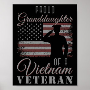 Usa Flag Soldier Proud Granddaughter Of A Vietnam Poster