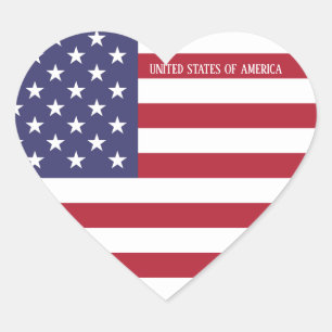 USA Flag Splendid Patriotic Heart Sticker