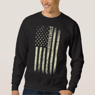 Usa Flag Stair Building Proud American Stair Buil Sweatshirt