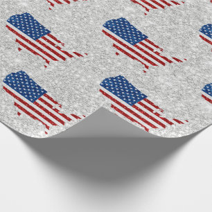 USA Flag Stars & Stripes July 4 Glitter Wrapping Paper