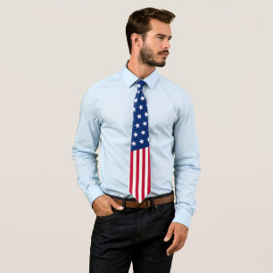 USA Flag Stars & Stripes Red White and Blue Tie