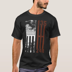 Usa Flag Stick Shift Gear 4x4 Suv Off Road Trails  T-Shirt